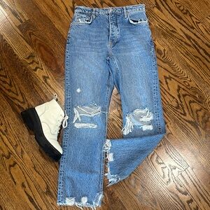 Free People We the Free Distressed Baggy boyfriend jeans